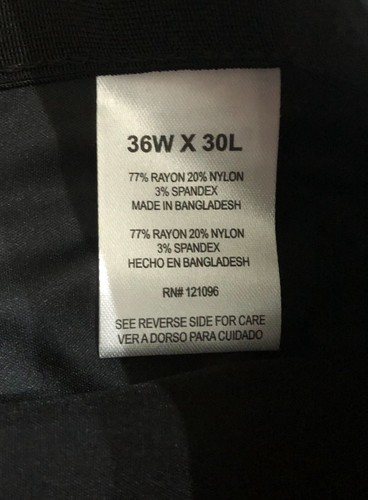 Weatherproof Vintage Mens 36x30 Black Stretch Flat Front Pants New w Tags - 第 4/4 張圖片