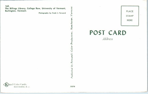 Lot of 4 VT Postcards University Of Vermont Bailey Library Burlington Mixed Era - Picture 6 of 8