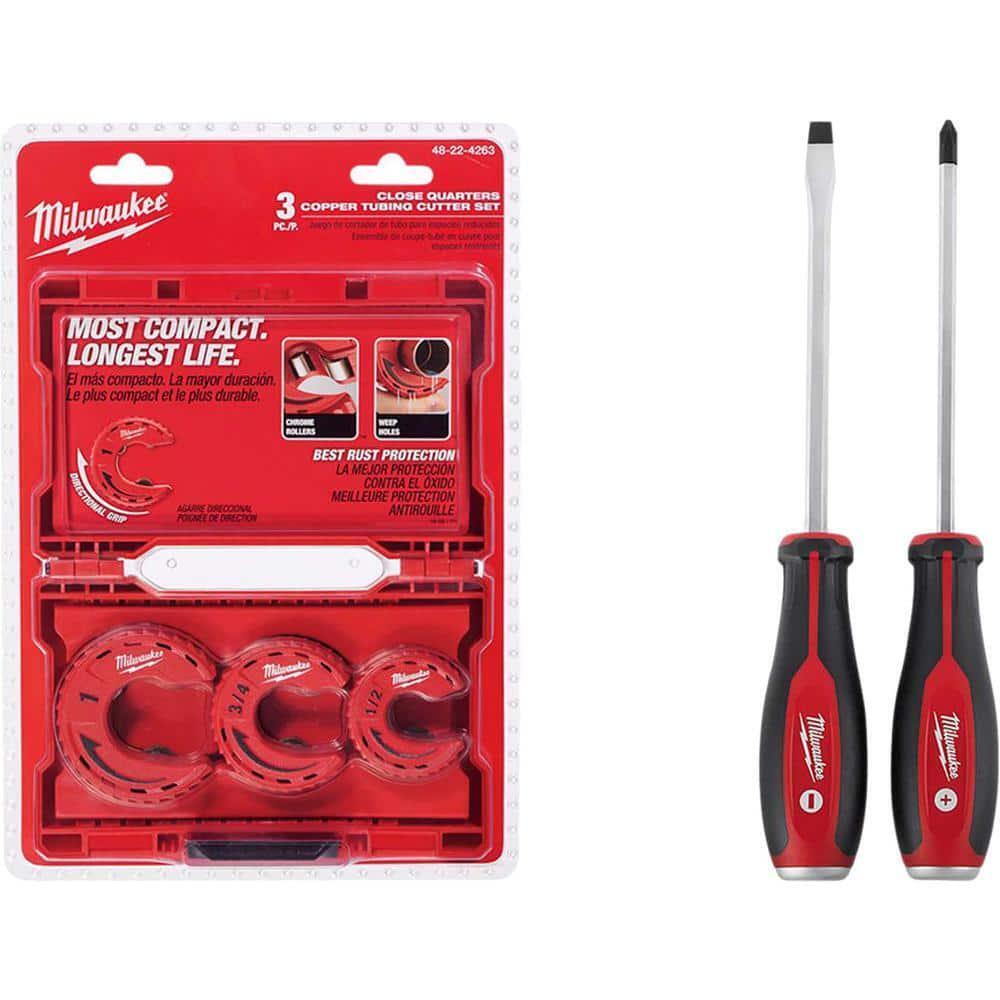 Close Quarters Tubing Cutter Set (3-Piece) W/ Demo Screwdriver Drivers (2-Piece) Close Quarters Tubing Cutter Set (3-Piece) W/ Demo Screwdriver Drivers (2-Piece)