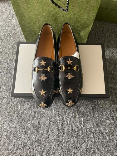 Gucci Black Leather Jordaan Horsebit Embroidered Loafers 111803 - Picture 1 of 4
