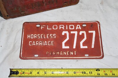 Florida Horseless Carriage License Plate No. 2727 Permanent lowrider hot rod L5