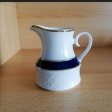 Arzberg Porzellan Sahne Kännchen Kobalt Blau Goldrand Milch Kaffee Geschirr Vint