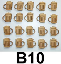 20 x SCHAUMIGES BIERGLAS FORMEN 20 MM MDF LASERGESCHNITTEN BASTELN VERZIERUNGEN DEKORATION