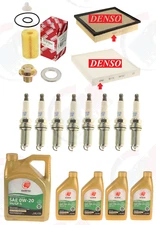 Tune Up Kit w/ 9QTS IDEMITSU 0W-20 Oil for 2014-2018 TOYOTA TUNDRA V8 4.6L 5.7L
