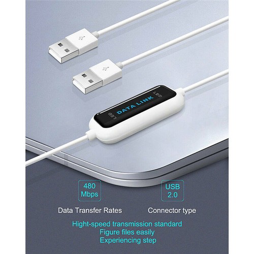 PC a PC portátil USB 2.0 Cable adaptador de datos Enlace Puente Transferencia rápida Plomo BU - Imagen 4 de 9