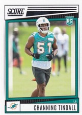 2022 Score #355 Channing Tindall  Miami Dolphins Rookie Football Card. rookie card picture