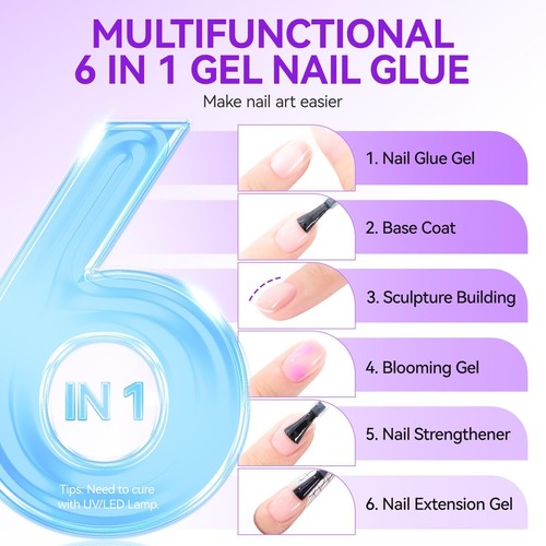 Nagelkleber 8ML Stark für Kunstnägel UV Licht gelbasierte Haftung - Bild 4 von 11