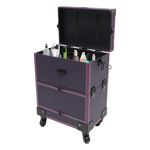 Astuccio treno trucco professionale rotante cosmetico con specchio trolley da viaggio - Foto 21 di 23