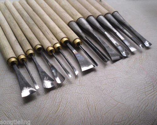 14pcs different type WOOD CARVING TOOLS, edge Chisel