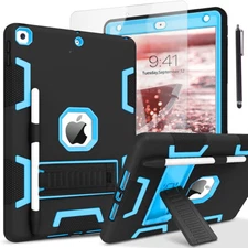 iPad 9th 8th 7th Generation Case Shockproof Heavy Duty Cover + Screen Protector