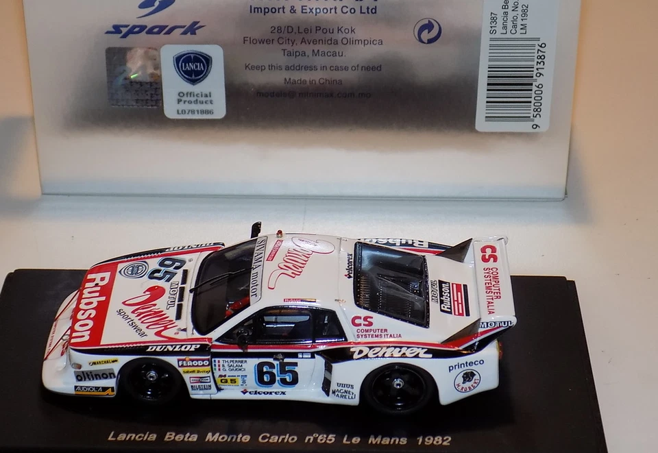 Coche Spark Lancia Beta Monte Carlo #65 24 Horas de LeMans 1982 Perrier S1387 1/43 Foto 3 de 3