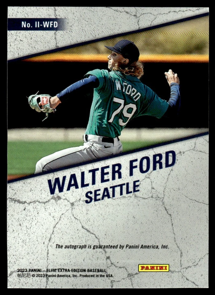 2023 PANINI IMPACT IMPRESSIONS AUTO Walter Ford Seattle Mariners #34 - Image 2 of 2
