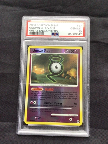 Pokemon Cards: Great Encounters Reverse Holo: Unown G 57/106 PSA 10