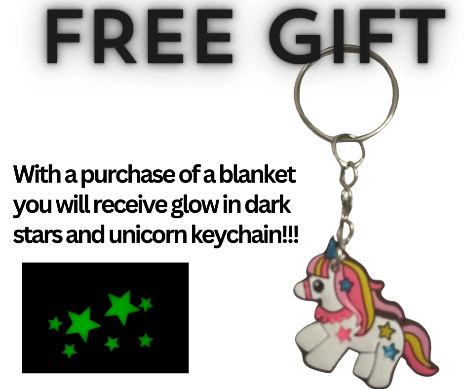 Светящееся в темноте одеяло + БЕСПЛАТНЫЙ ПОДАРОК! Мягкое одеяло-единорог для детей 50 x 60 дюймов - Изображение 3 из 4