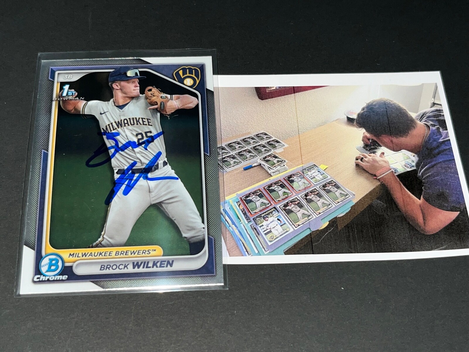 Brock Wilken Brewers Auto Signed 2024  1st Bowman Chrome .