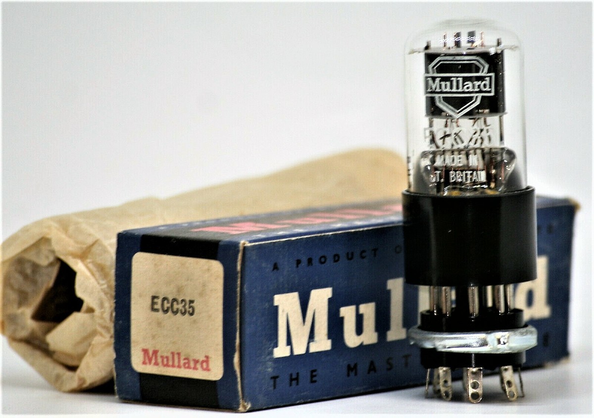 Tube ECC35 Mullard (6SL7 GT) – NOS NIB – Testé Fort – Préampli – Angleterre