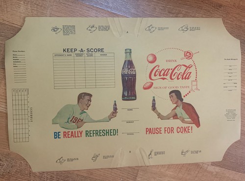 Vintage 1930's Coca Cola Unused Paper Book Cover Sports Advertising