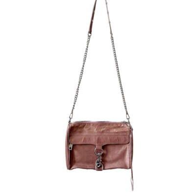 Rebecca Minkoff Mac Leather Crossbody Bag in Pink Tan