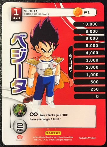 SDCC 2014 Panini Dragon Ball Z Vegeta Prince of Saiyajins P1 Promo fast neuwertig!