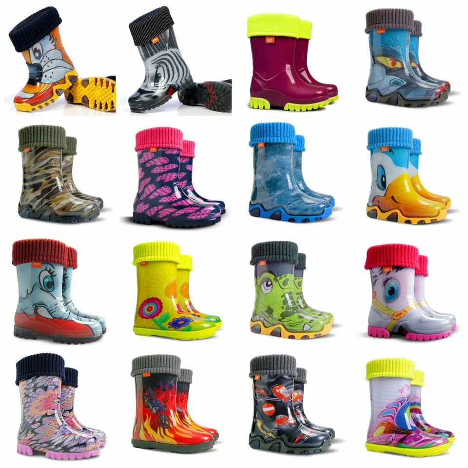 DEMAR JUNGEN MÄDCHEN KINDER KINDER WELLINGTON STIEFEL WELLIES REGNERISCHE STIEFEL UK GRÖSSE 4 -2,5