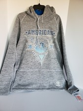 AMERICAN FIGHTER DIVISION PREMIUM HOODED GREY/BLUE SWEATER SIZE SMALL New