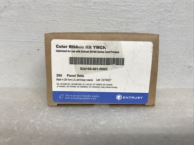 Entrust Color Ribbon Kit YMCKT 534100-001-R003 250 Panel Sets New With Box