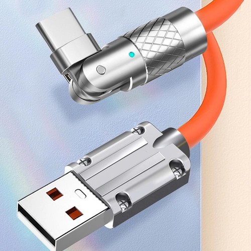 120W Super quick Charging Cable Metal Zinc Alloy USB Charger Cord Micro E6X6 - Picture 8 of 13