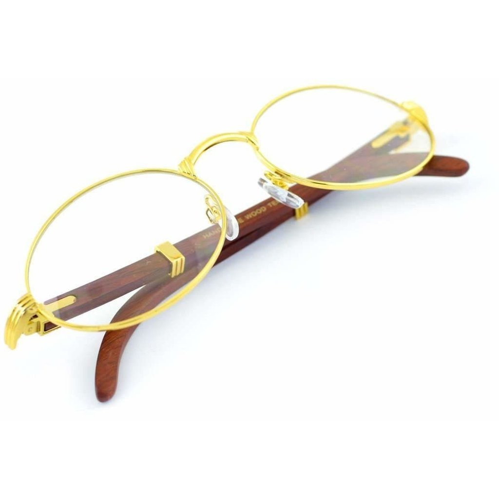 Vintage Oval Eyeglass Frames: Gold Unisex Eyewear - Israel