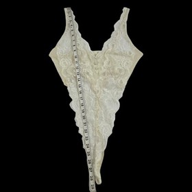 Vintage Victoria&rsquo;s Secret Gold Label Teddy Bodysuit Thong Lace High Cut Small