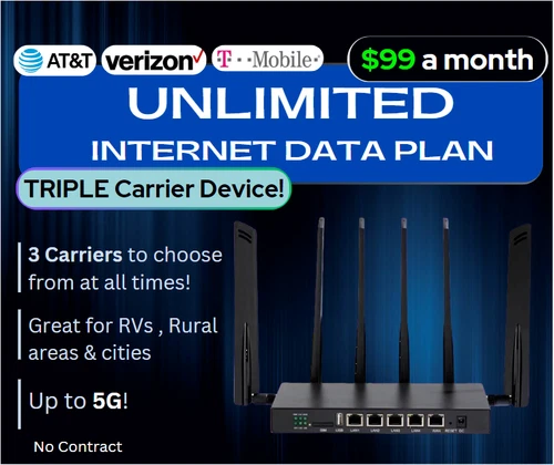 Multi- Carrier-CAT 12 Modem w/Unlimited Internet Hotspot Data Plan