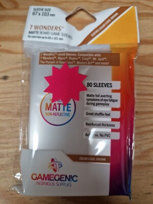 Gamegenic Matte 7 Wonders Kartenhüllen – 80 Stück, Braun, 67x103 Mm, Perfekt Zum Schutz Deiner Karten