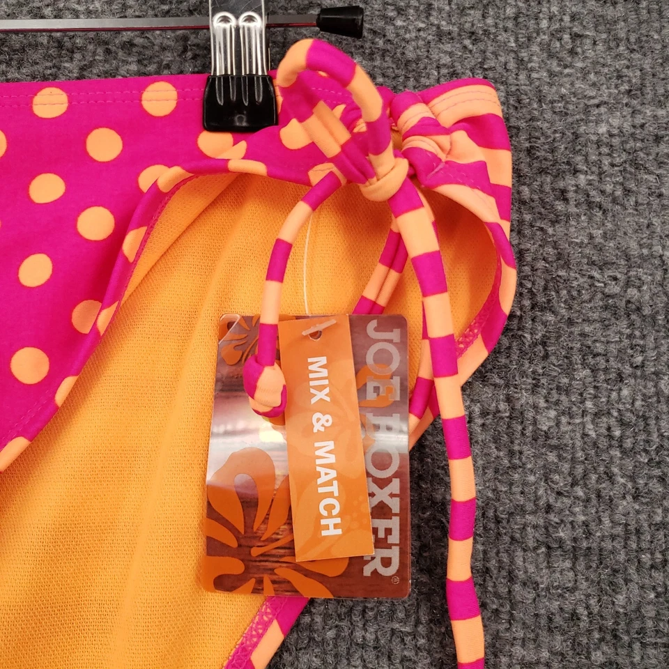 NUEVO Bikini Joe Boxer Corbata Lateral Para Mujer XL Rosa Naranja Lunares Rayas Playa Foto 3 de 4