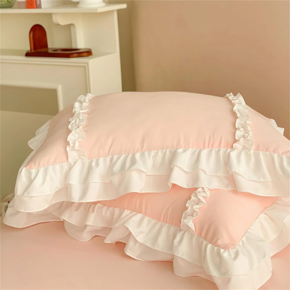 Girls Lace Bedding, Full Comforter Cover Set, Chic Ruffled Duvet Cover with 2... - Image 4 of 4
