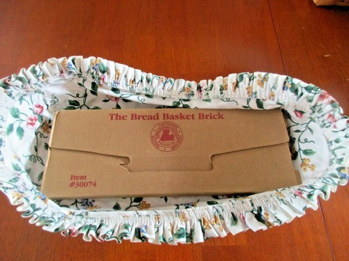Spring Florial Bread Basket Standup Liner and Bread Warming Brick 10 3/4" x 4" x - Picture 8 of 8