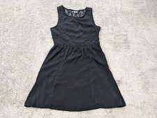 American Eagle Outfitters Fit & Flare Dress Womens Size 8 Black Sleeveless Lace