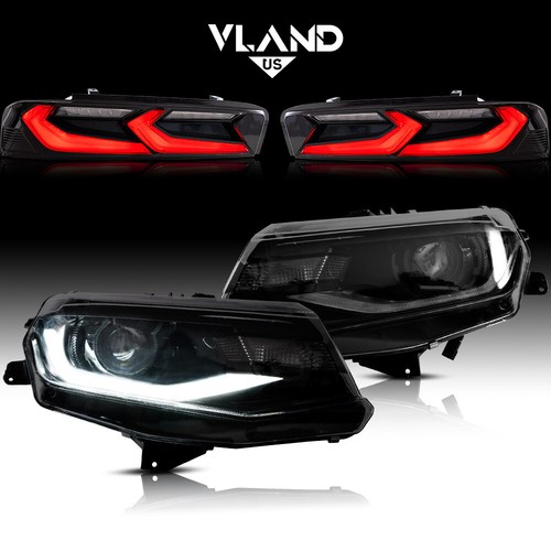 For 2016-2018 Chevy Camaro VLAND FULL LED Headlights+Smoked Rear Tail Lights Set - Bild 1 von 23