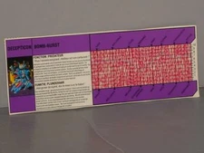 G1 TRANSFORMER DECEPTICON PRETENDER BOMB BURST TECH SPEC LOT # 1