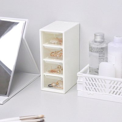 Desktop 4 Schublade Storage Organizer Small Stackable Clear Plastic Storage
