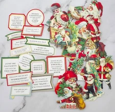 Anna Griffin 30 - 3D Vintage Design  SANTA Christmas Stickers | HTF This Old Set