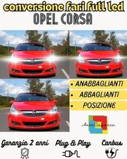 KIT FARI FULL LED OPEL CORSA D RESTYLING ANABBAGLIANTI H7 + ABBAGLIANTI H1 6000K