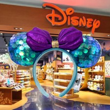 Little Mermaid Ariel Purple Mickey Mouse Minnie Ears Headband NWT Disney  Parks