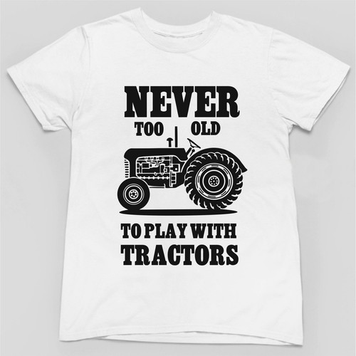 NEVER TOO OLD TO PLAY WITH TRACTORS T-SHIRT > Novelty Farming Hobbies Gift Top - Imagen 11 de 24