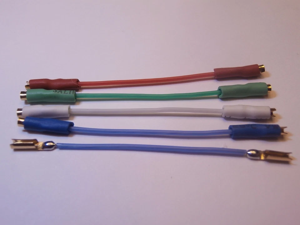 2 SET FILI SILICONE ARGENTO CLIPS ORO TESTINA HEADSHELL LEADS WIRE SILVER PLATED