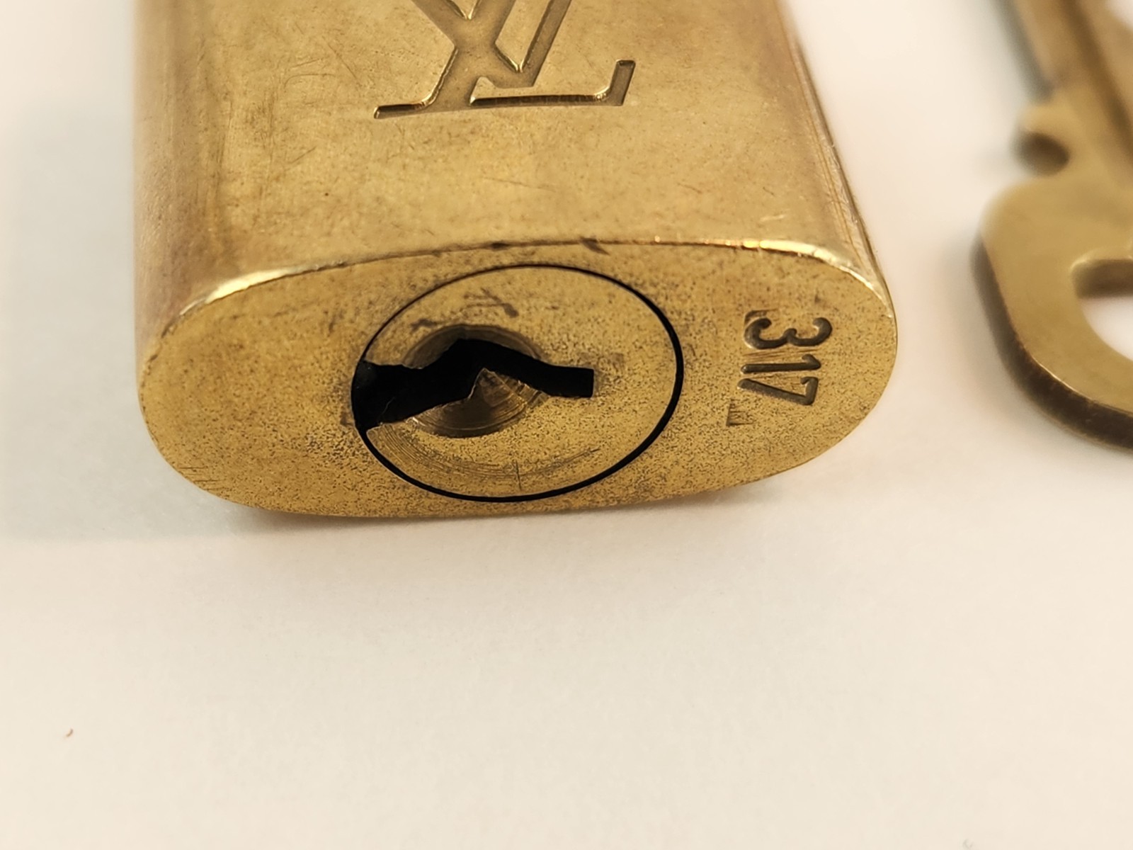 Authentic Louis Vuitton PadLock Solid Lock Key Br… - image 7