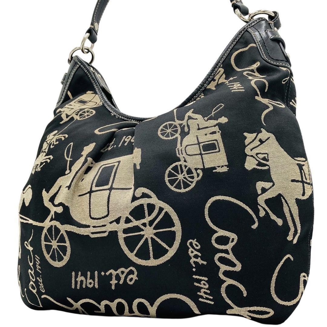 Coach Black Canvas Shoulder Bag Authentic G06233393
