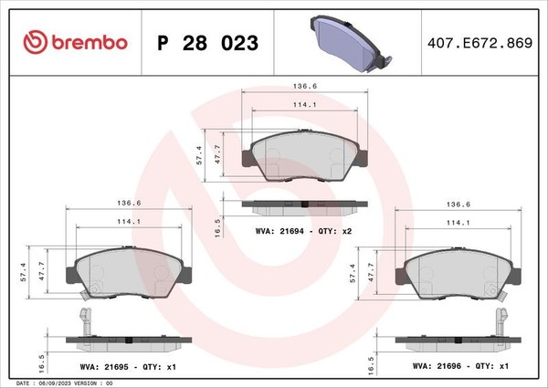 Bremsbelagsatz Vorne Akebono-System FüR Honda City V Stufenheck GM2 GM3 Ab 12->-image