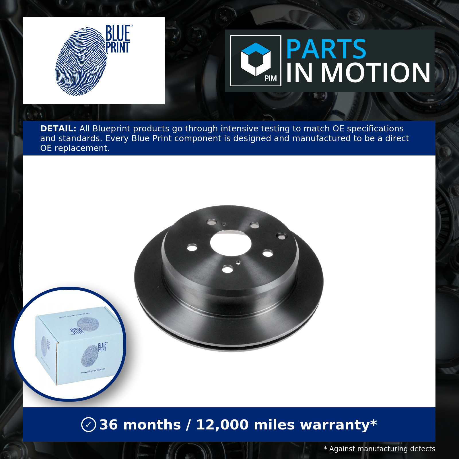 2x Brake Discs Pair Vented Rear 290mm ADT34371 Blue Print Set 4243114100 Quality