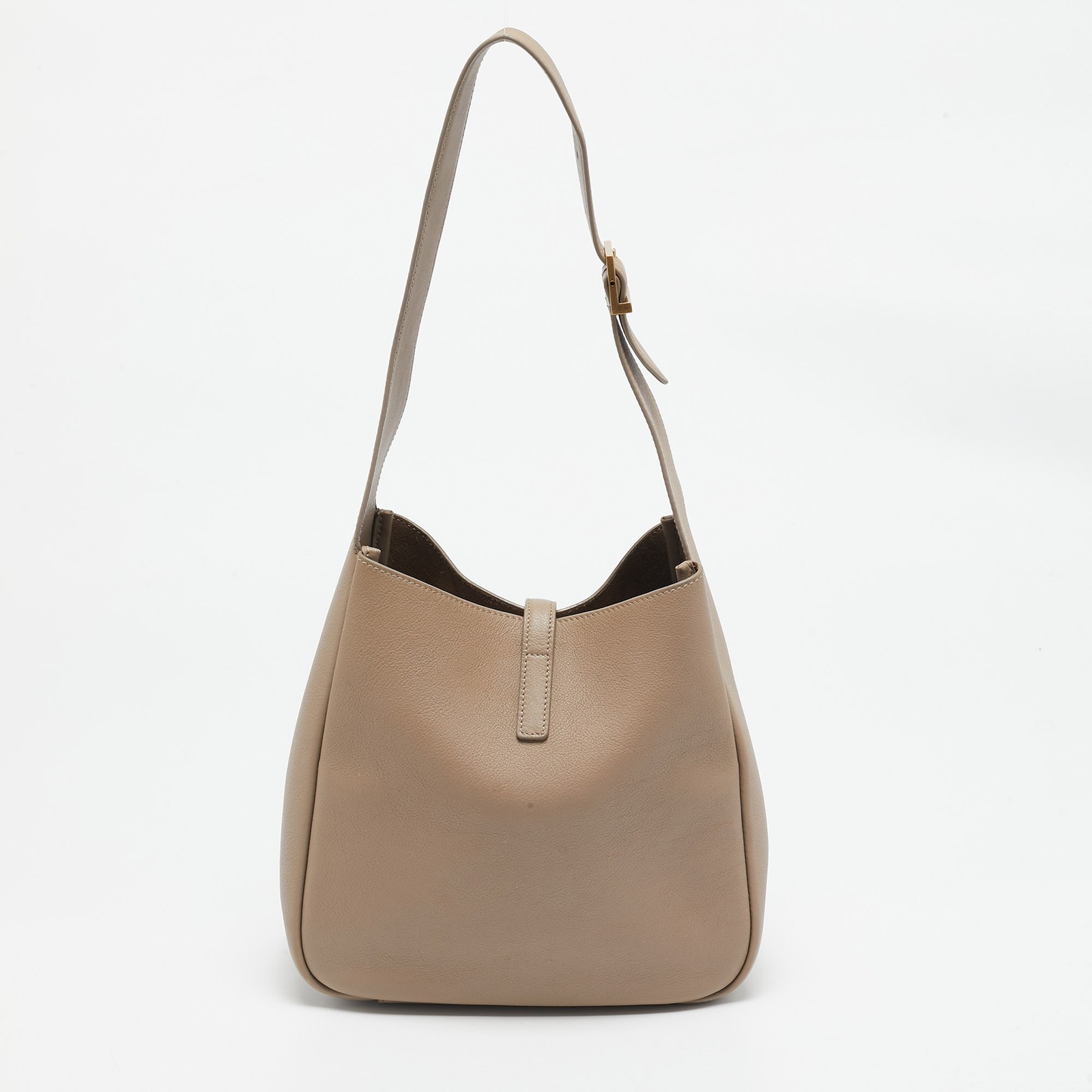 Borsa a tracolla Saint Laurent piccola in pelle beige LE 5 À 7