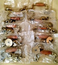 New Swivel Drawer Pulls Wood Brass Dresser Kitchen Bathroom No Screws NOS