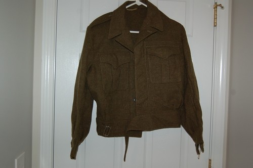 1955 ROYAL CANADIAN ARMY BATTLE DRESS JACKET, SIMULAR TO U.S. IKE JACKET
